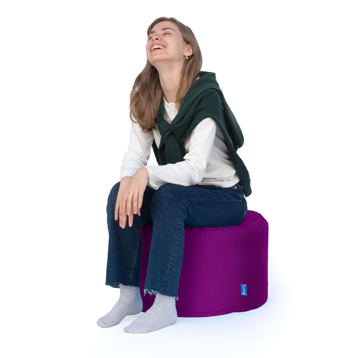 SITZPOUF L violett - Violett, Textil (500/300/500cm) - Bruni