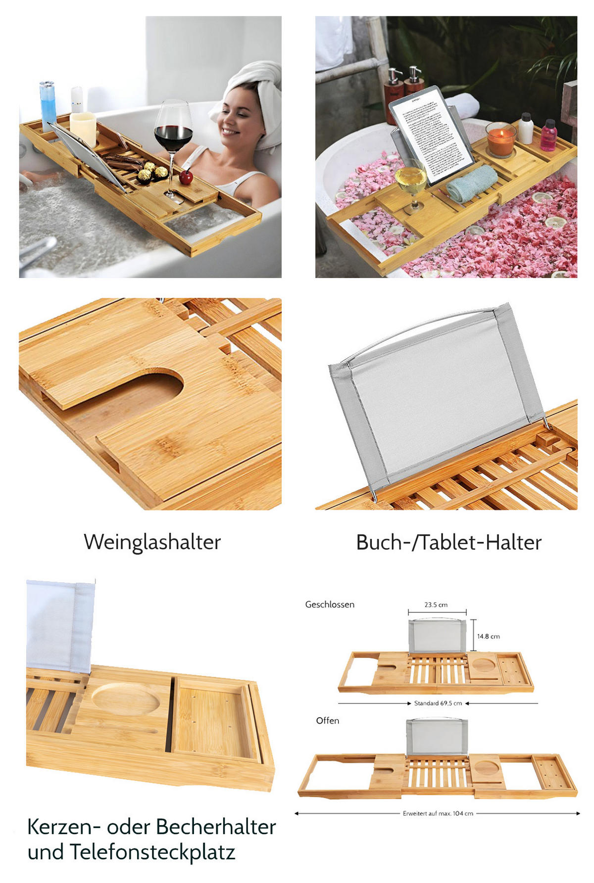 BADEWANNE Rechteck MODERN 160/70 + Kopfstütze + Ablage Ablauf Füße - Weiß, Kunststoff (70/53.5/160cm) - bad land