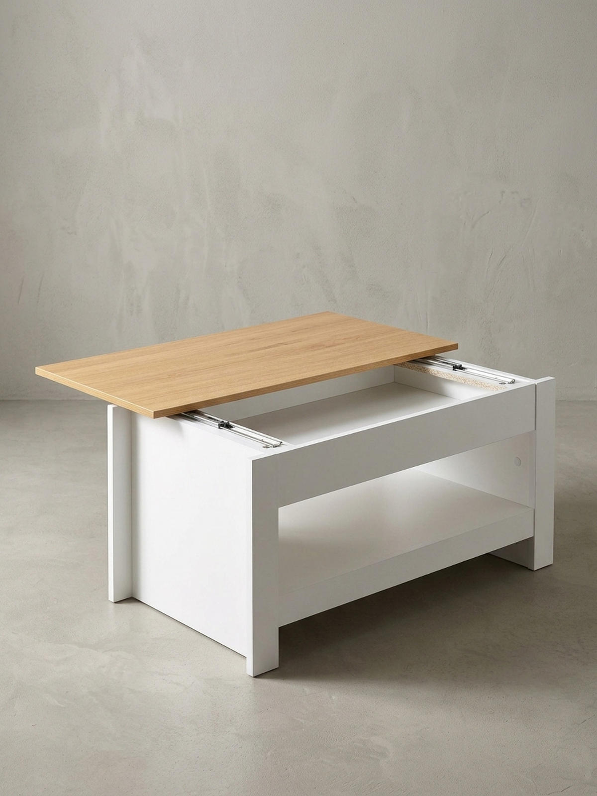 COUCHTISCH in Anthrazit, Holz mit Stauraum, Abgesetztes Design, Kratz- und Wasserbeständig - Weiß, Holz/Holzwerkstoff (47/85/45cm) - KADIMA DESIGN