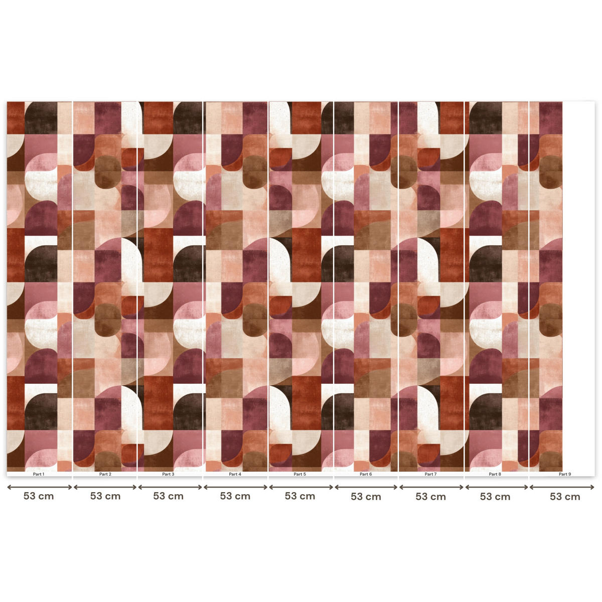 TAPETE - Geometrie - Modern - Retro - 450x300 cm - Multicolor, Papier (450/300cm) - OnlyWow