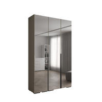 DREHTÜRENSCHRANK 236.7/150/47 3-türig - Kaschmir/Schwarz, Holz/Metall (150/236.7/47cm) - Abiks Möbel