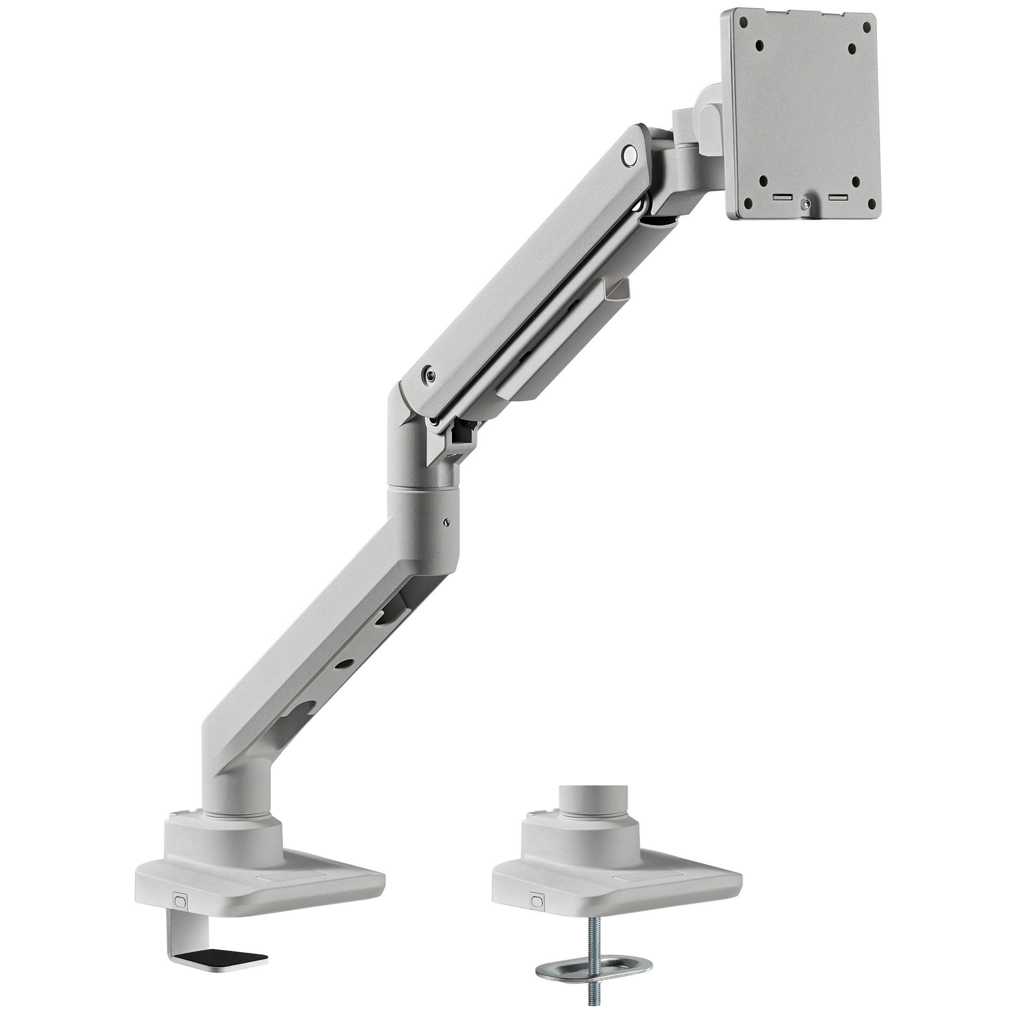 MONITORARM in weißaluminium mit Gasfeder für 17–49 Zoll Monitore bis 20kg / Weißaluminium - Silberfarben, Metall (22/43/13cm) - ASSMANN