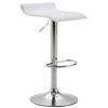 BARHOCKER Derid Kunstleder Weiß Silber - Weiß, Leder/Metall (36/63/39cm) - DELUKE