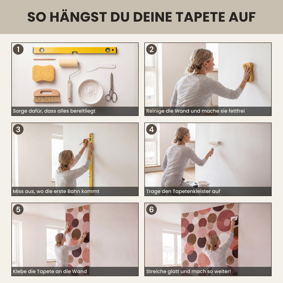 TAPETE - Kreise - Modern - Farbenfroh - 180x280 cm - Multicolor, Papier (180/280cm) - OnlyWow