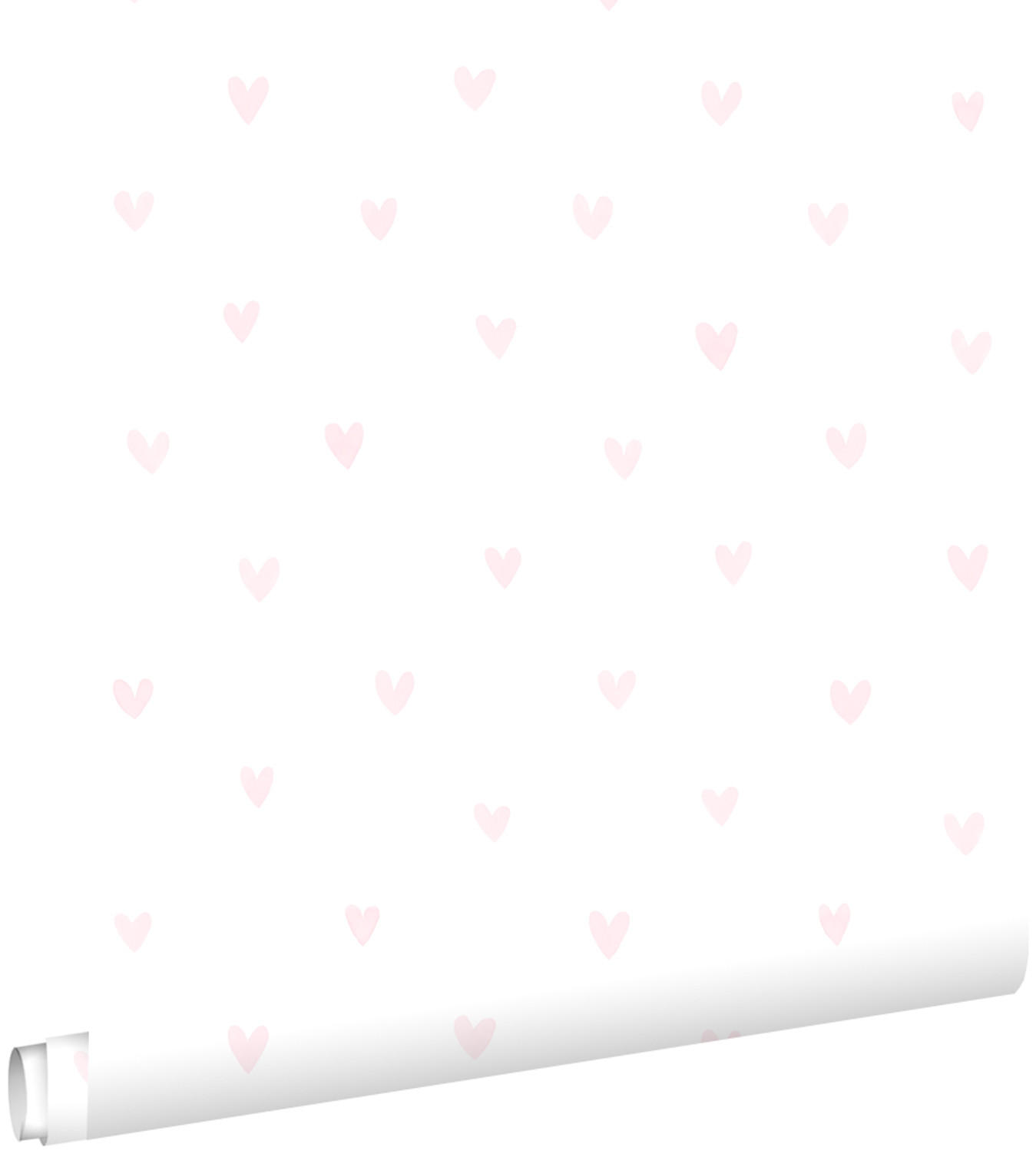 TAPETE Herzchen 53 cm x 10.05 m - Pink, Papier (53/0.1cm) - ESTAhome