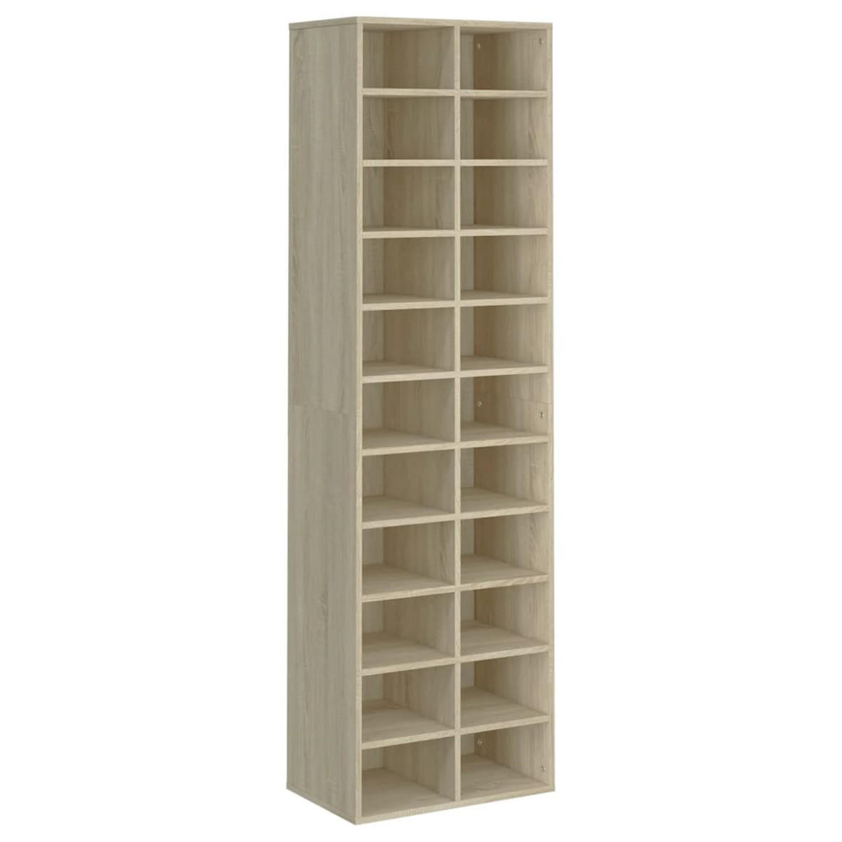 SCHUHSCHRANK SONOMA-EICHE 54X34X183 CM HOLZWERKSTOFF - Sonoma Eiche, Holz (34/183/54cm) - vidaXL
