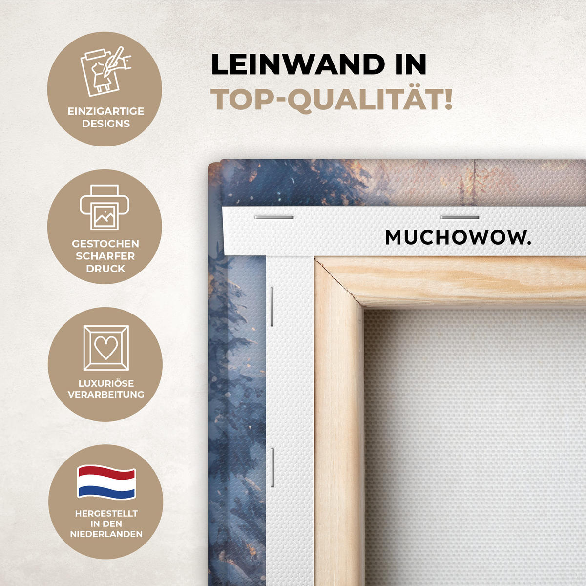 LEINWANDBILD Weihnachtszug - Schnee - Winter - Weihnachten 20x20 cm - Dunkelrot, Textil (20/20cm) - MuchoWow