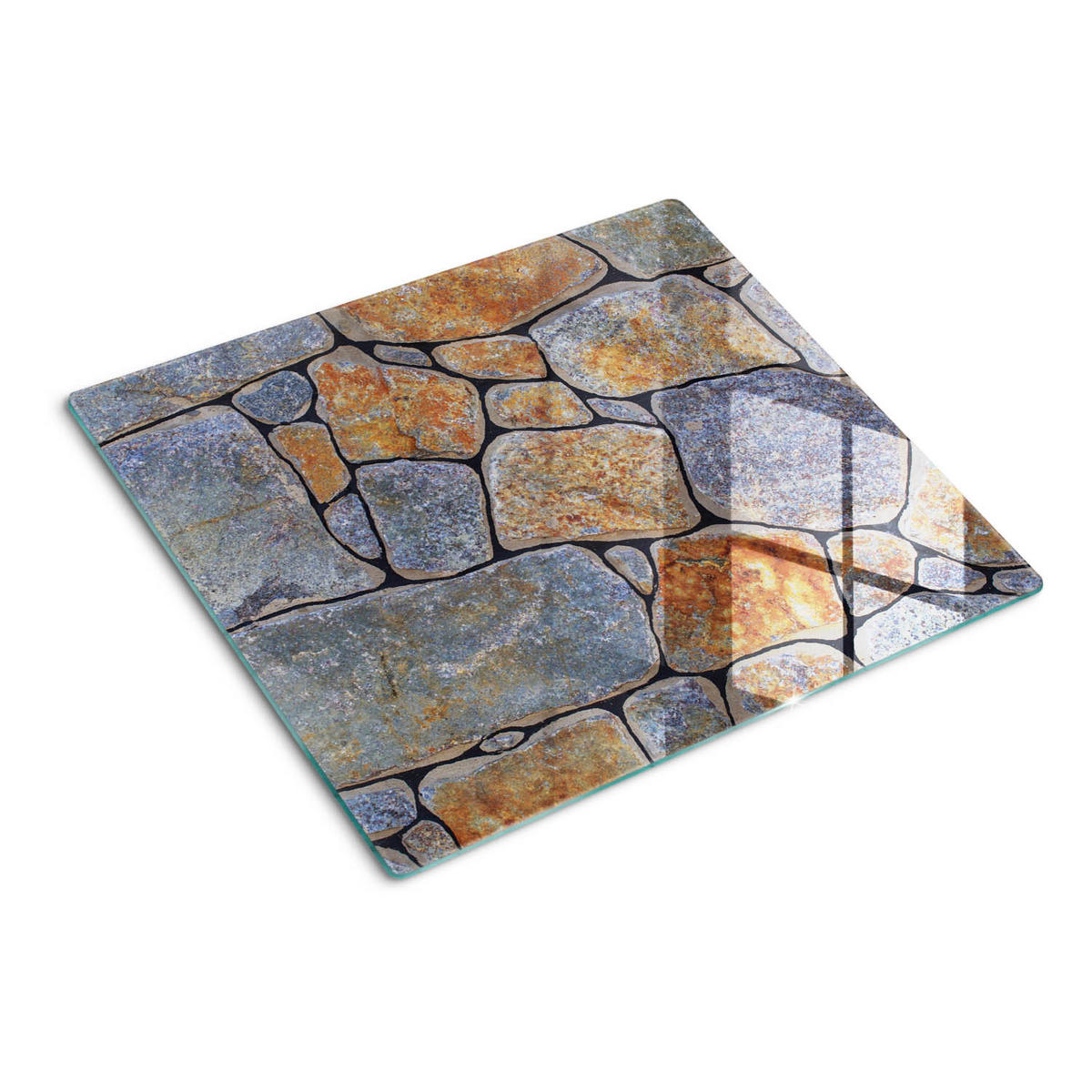 GLASPLATTE 60x52 cm Steine - Grau, Glas (60/0.4/52cm) - TULUP