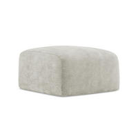 POUF Chenille Stoff Creme - Perlmutt/Schwarz, Holzwerkstoff/Kunststoff (65/40/65cm) - Makamii