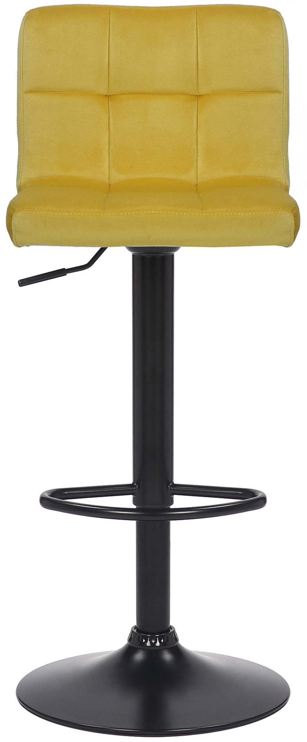 BARHOCKER 2er Set Samt Gelb - Gelb/Schwarz, Textil/Metall (40/85/40cm) - CLP