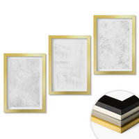 WANDBILDER 3er Set - 20x30 cm Goldrahmen - Minimalistischer Hintergrund mit weißen Punkten - Goldfarben, Kunststoff (20/30cm) - ArtPrintCave
