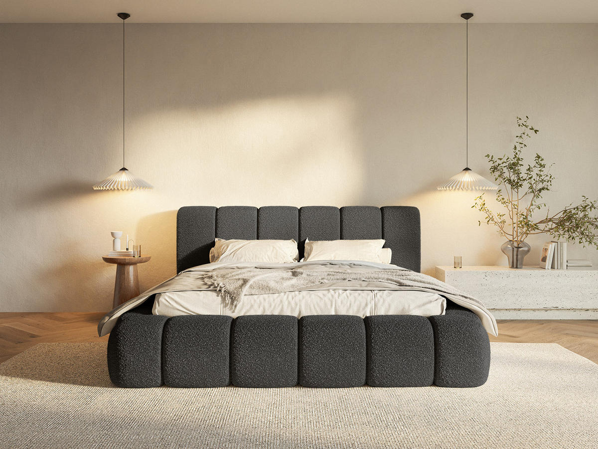 POLSTERBETT Goa 160x200 cm, Schwarz - Schwarz, Textil (160/200cm) - Fedve