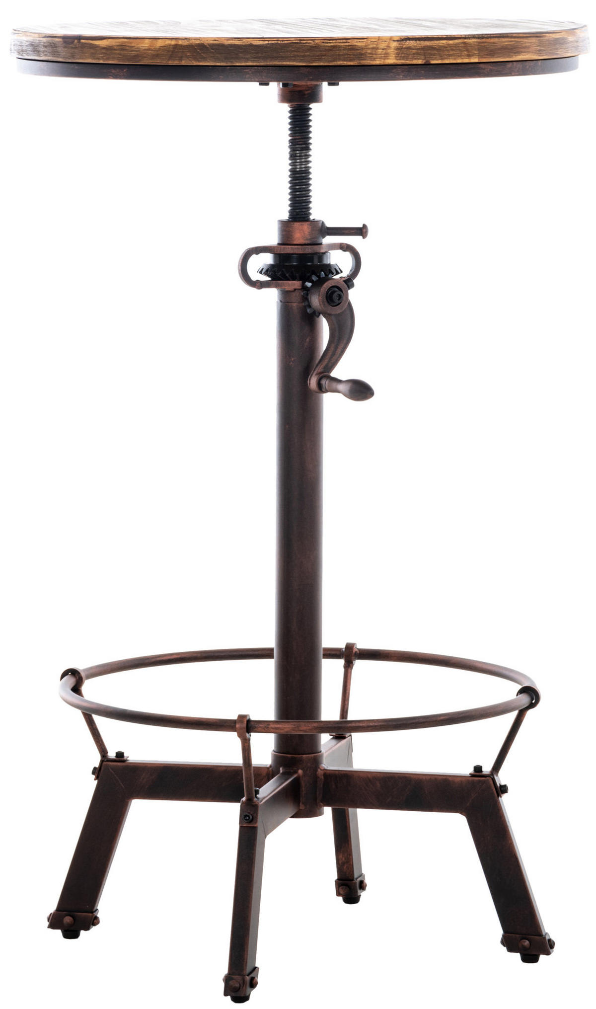 BARTISCH rund Holz bronze - Bronzefarben, Holz/Metall (59/84/59cm) - CLP