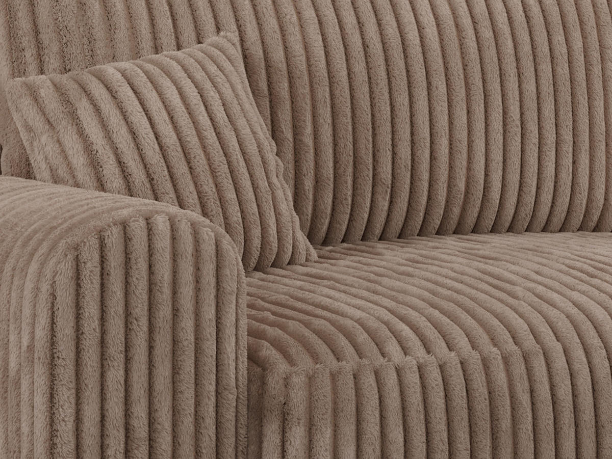 ECKSOFA NELSON Braun Cord - Schwarz/Braun, Kunststoff/Textil (274/152cm) - MKS