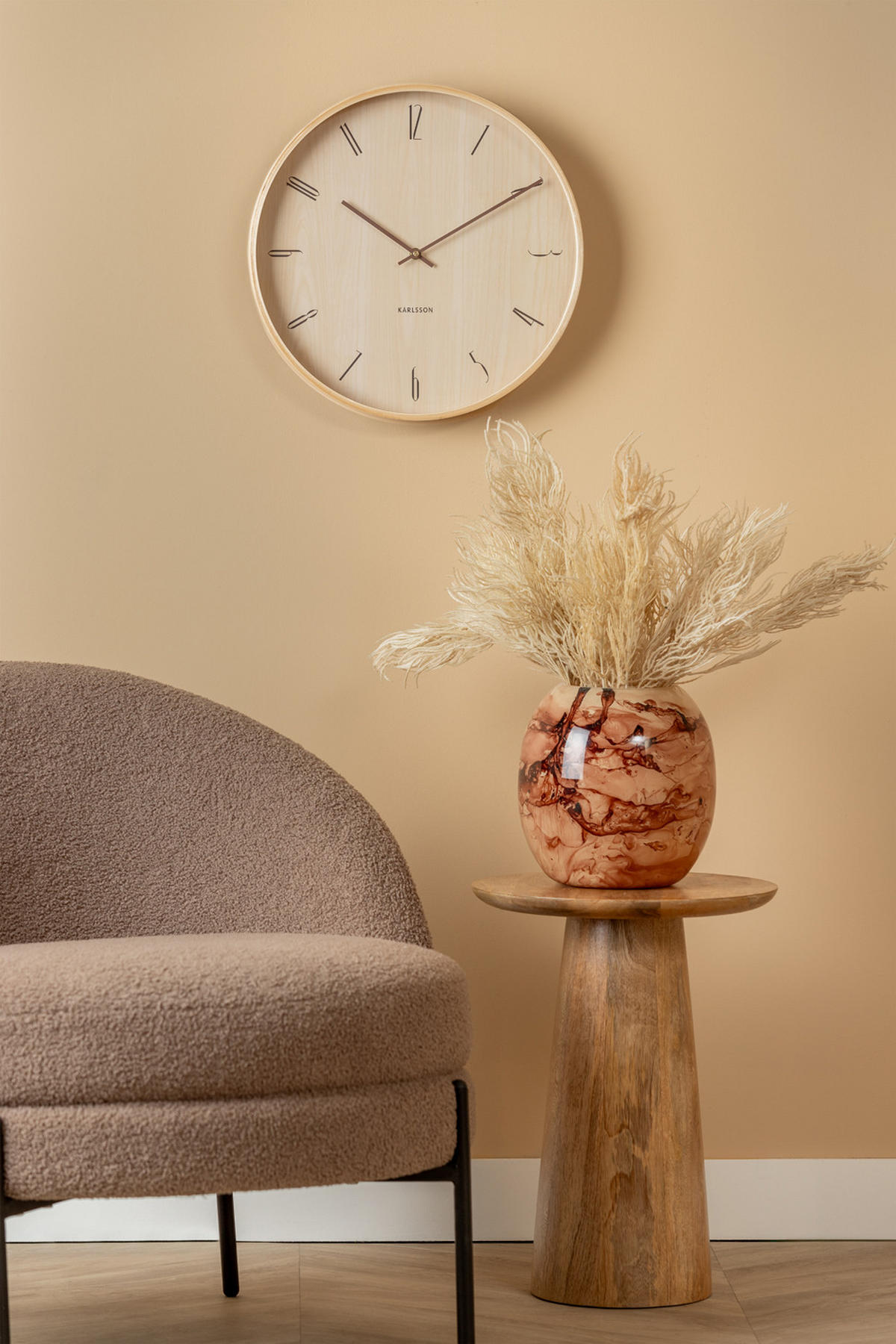 WANDUHR Suave Ø40 cm - Hellbraun, Holz (40/40/5cm) - Karlsson