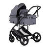 KOMBIKINDERWAGEN 2 in 1 Amore grau gemustert Getränkehalter Wickeltasche Fußabdeckung Korb - Grau, Metall (95/63/105cm) - Chipolino