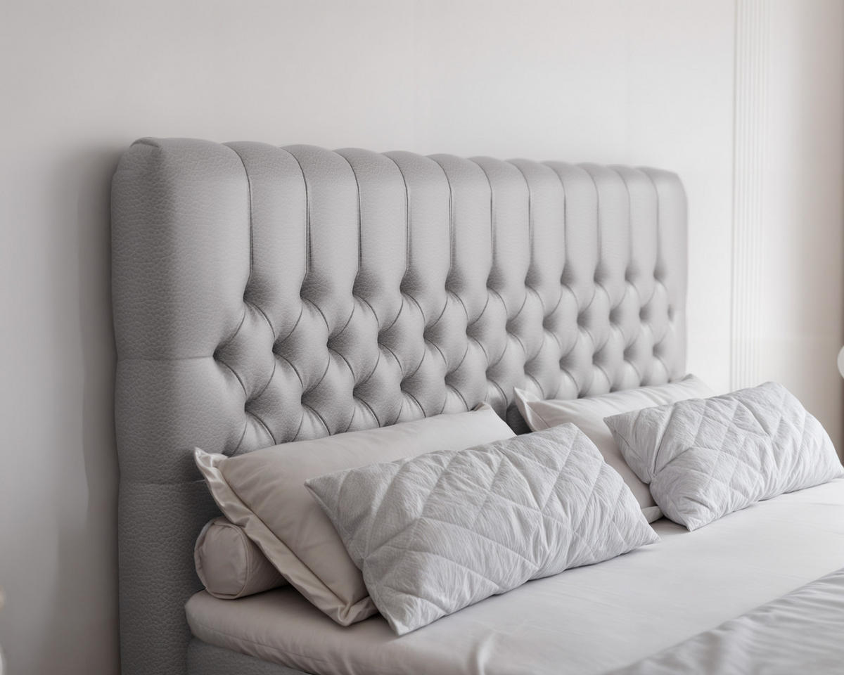 BOXBETT ALBA PLUS 160/200 cm mit Matratze und Topper, Grau - Grau, Textil (160/200cm) - Idohome