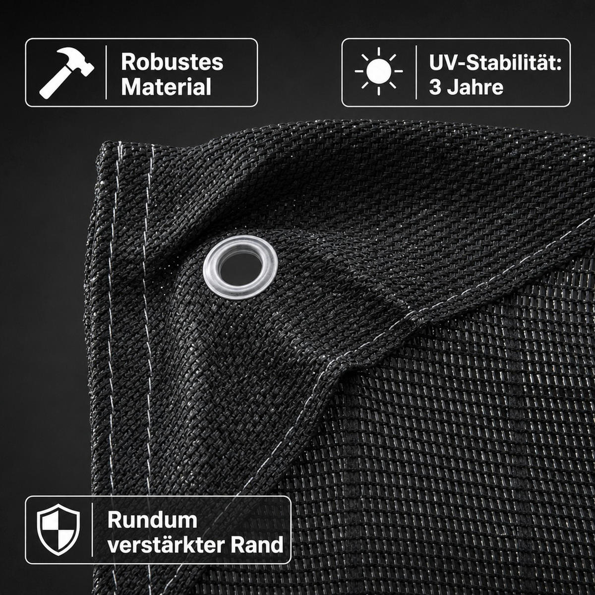 SCHWARZES Bauzaunnetz 1,80m x 3,45m - Schwarz, Kunststoff (180/5cm) - KLASEBO