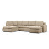 U-SOFA MIT SCHLAFFUNKTION FORESTA, Cord - Beige - Beige, Textil (300/89/200cm)