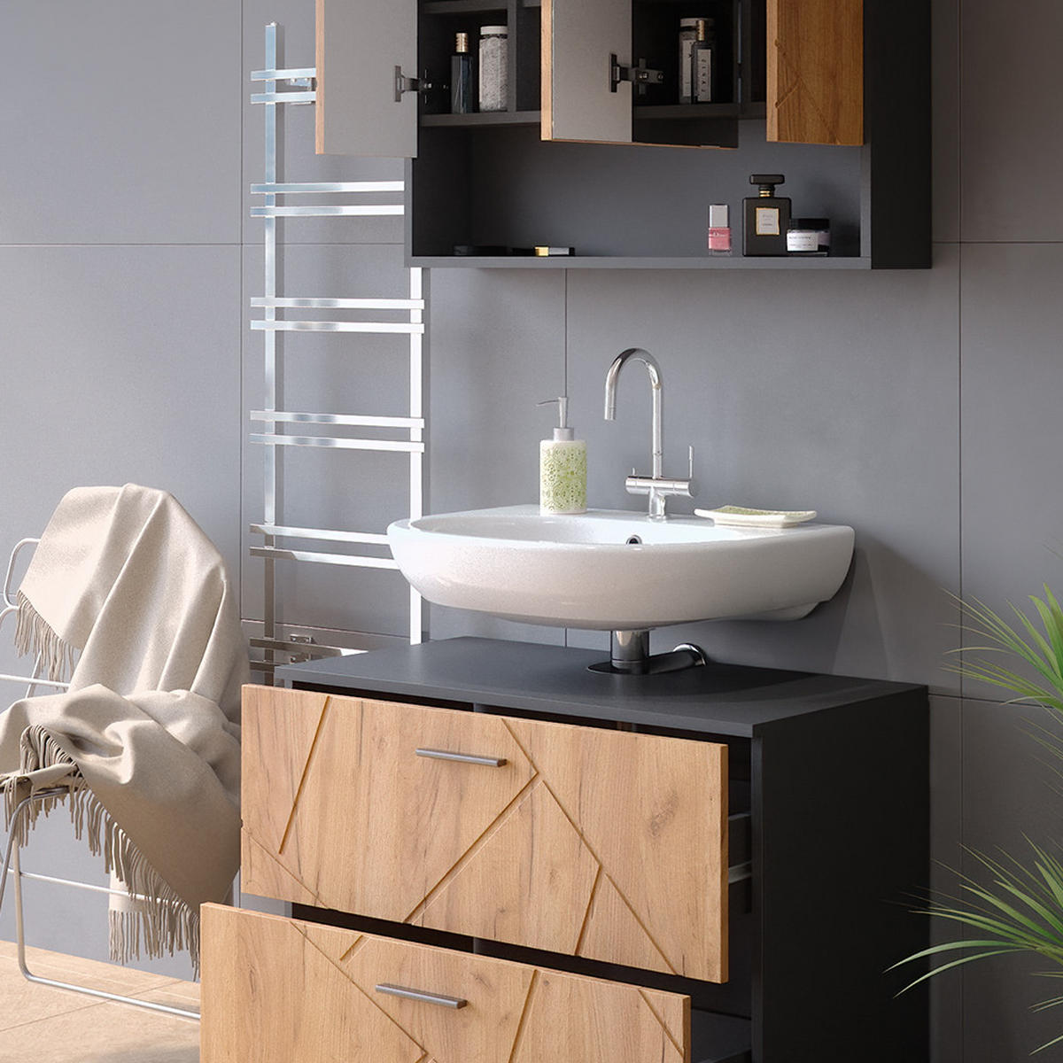 Honigeiche, Holzwerkstoff (80/58.6/41cm) - Vicco