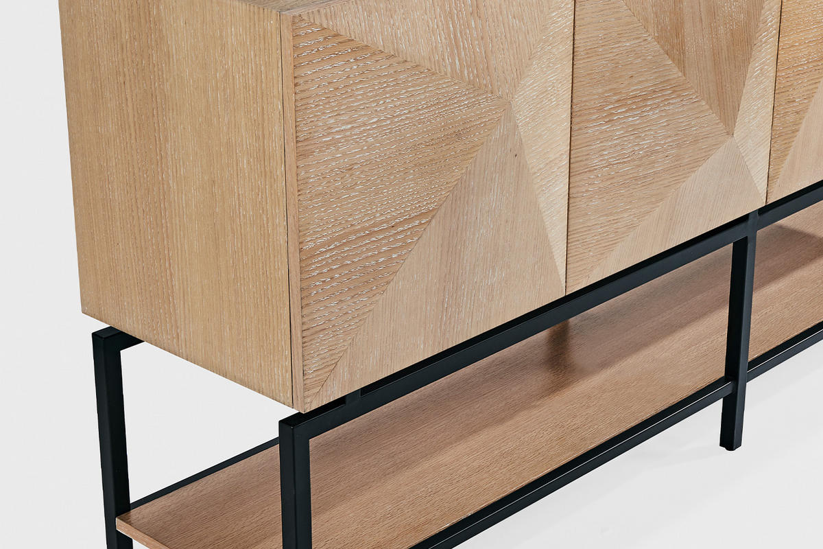 SIDEBOARD ANJO Braun Holz - Schwarz/Braun, Holz/Metall (180/85/40cm) - KAWOLA