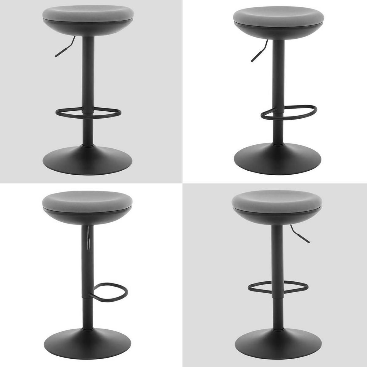 BARHOCKER, Metallgestell, Netzgewebe, Grau - Schwarz/Grau, Textil/Metall (41/64/41cm) - Woltu