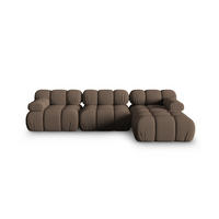 ECKSOFA modular rechts Bellis aus 3D-Stoff braun 4 Sitzplätze - Braun, Textil (155/282cm) - Micadoni