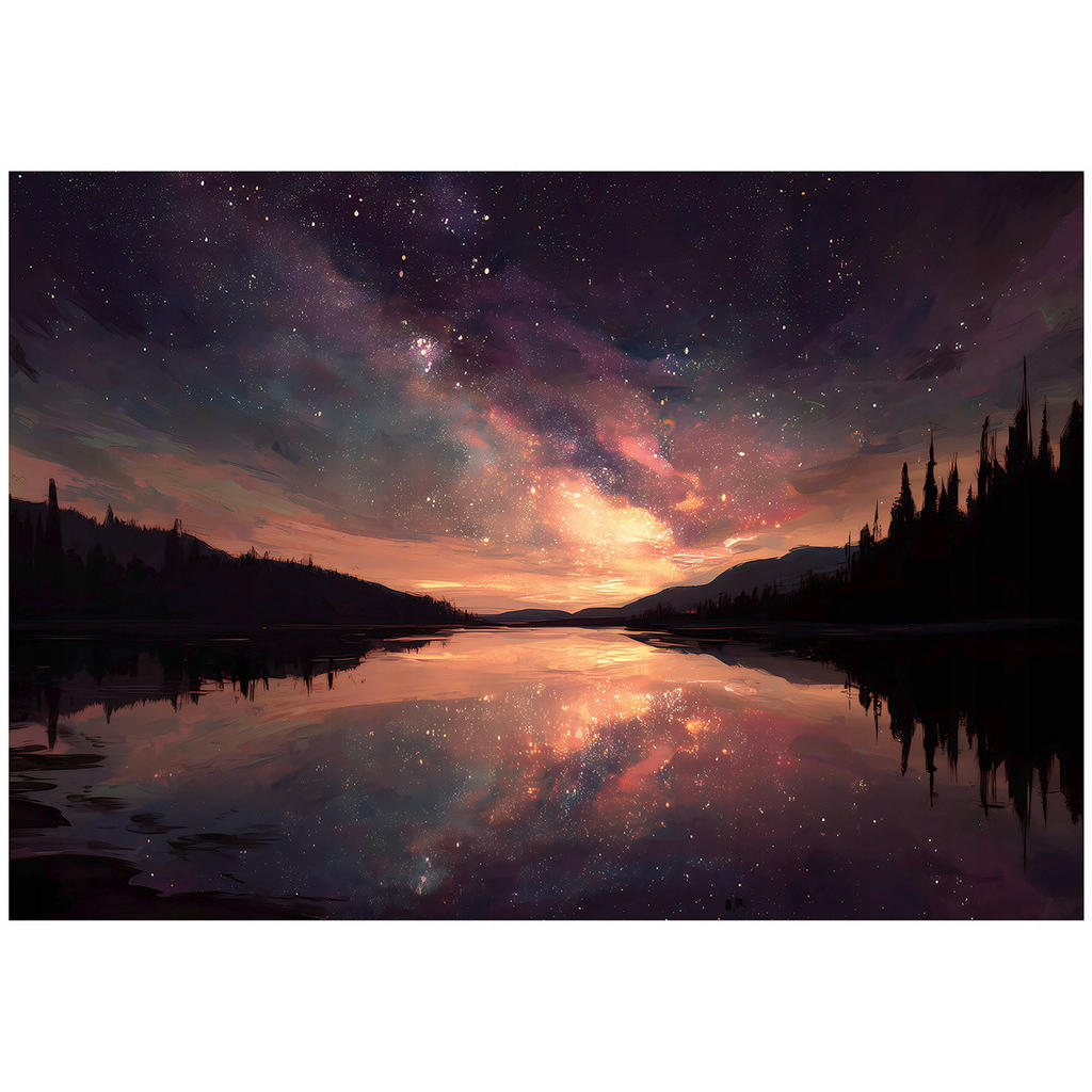 Wallarena FOTOTAPETA Jezero Příroda Fialová 150x105 cm