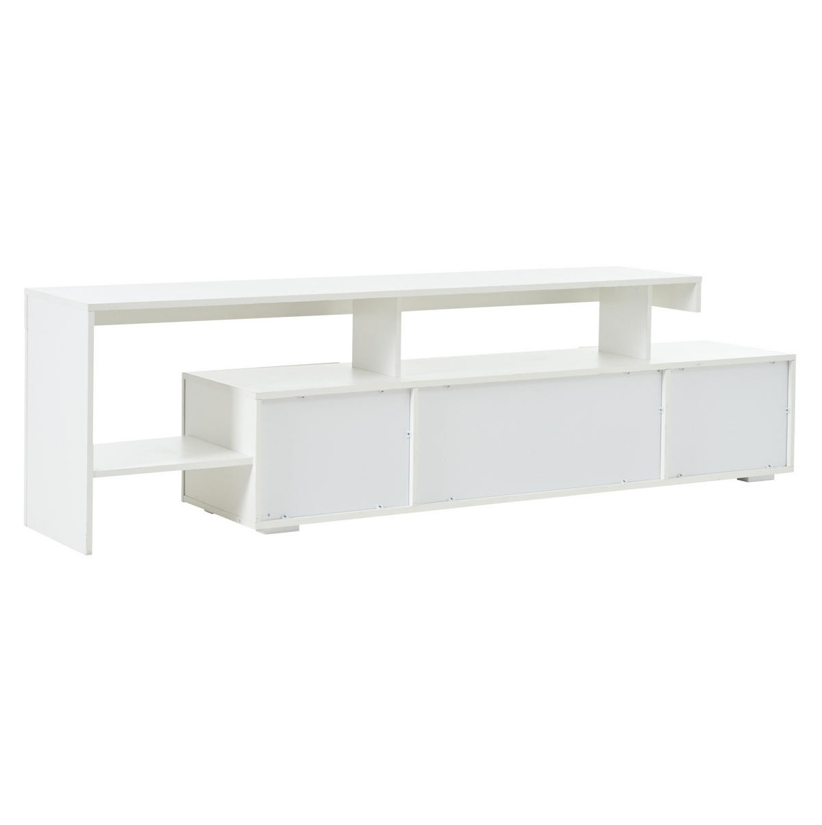 TV-LOWBOARD 192/37/53 cm mit 3 Klapptüren und LED-Beleuchtung - Weiß, Holzwerkstoff (192/53/37cm) - BEAOK