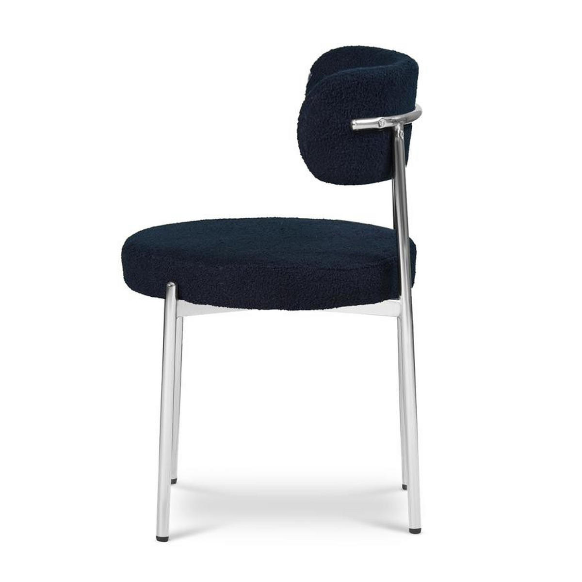 STÜLE 2er-Set Nova moderne aus Mitternachtsblau frottee - Chromfarben/Dunkelblau, Textil/Metall (52/79.5/51.5cm) - Sicaan