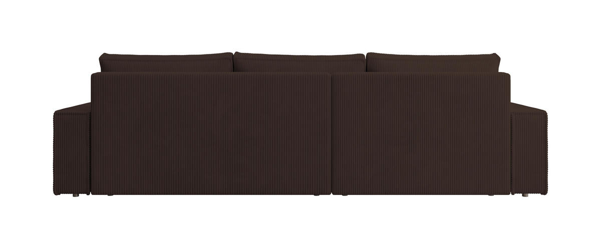 ECKSOFA Alice mit Bettkasten und Schlaffunktion, Cordstoff in L-Form - Braun, Textil (289/184cm)