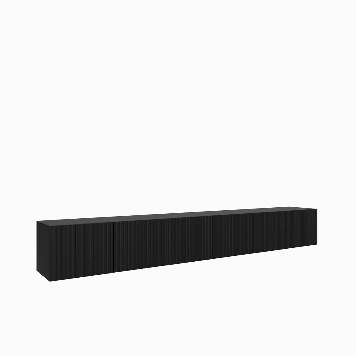 LOWBOARD LIVO 300/41/40 cm, Hängender TV-Schrank Schwarz - Schwarz, Holzwerkstoff (300/41/40cm) - MASSENO
