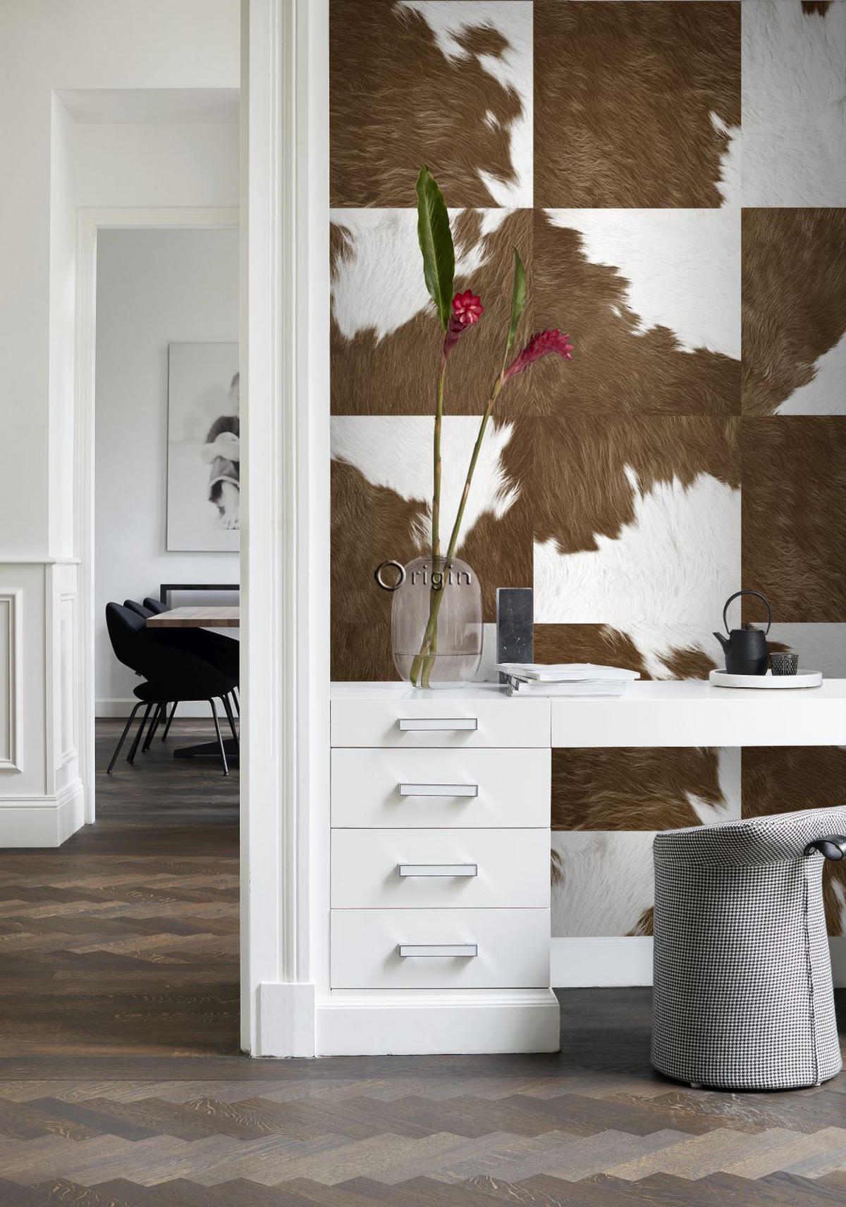 XXL-VLIESTAPETE Kuhfell-Optik 50 x 900 cm - Braun, Papier (50/900cm) - Origin Wallcoverings