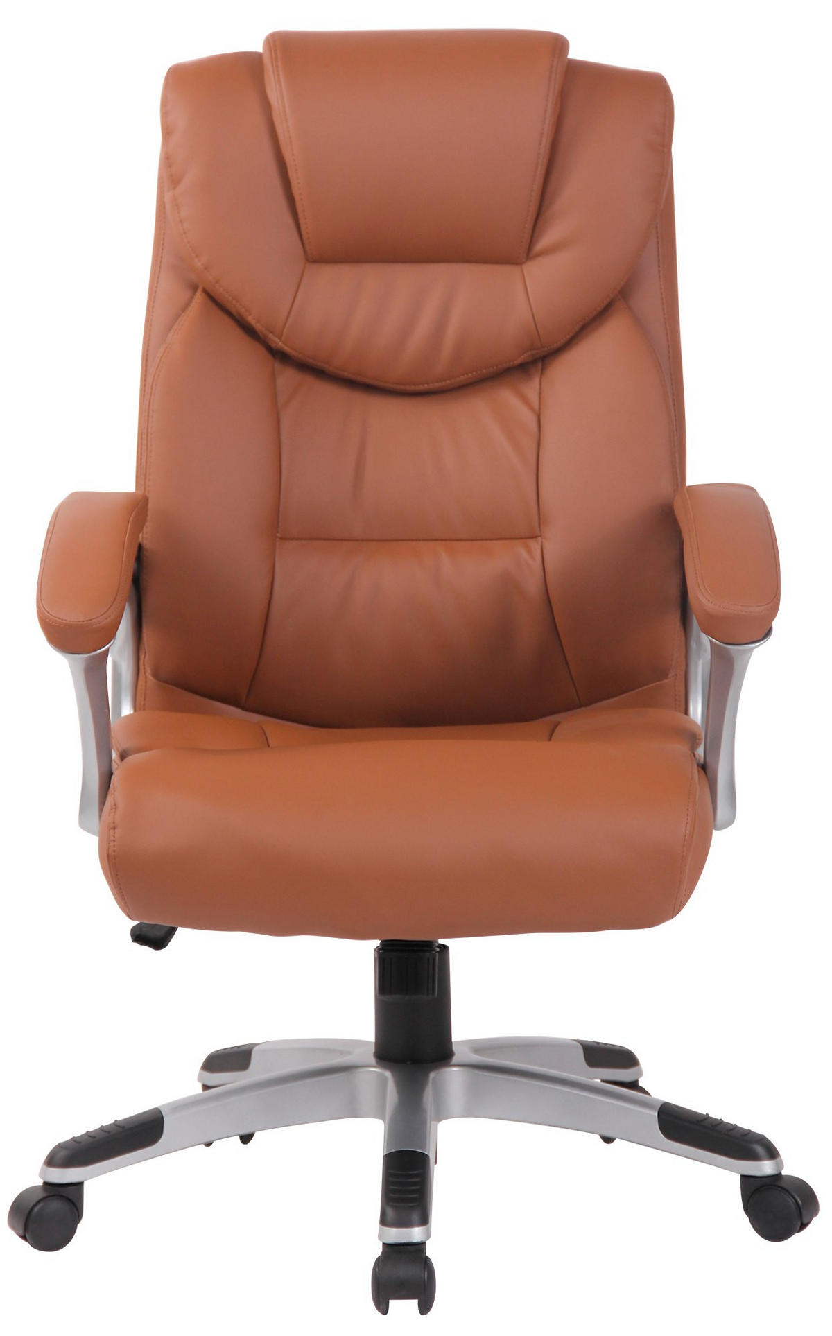 CHEFSESSEL Lederlook Hellbraun - Hellbraun/Grau, Kunststoff/Textil (65/109/73cm) - CLP