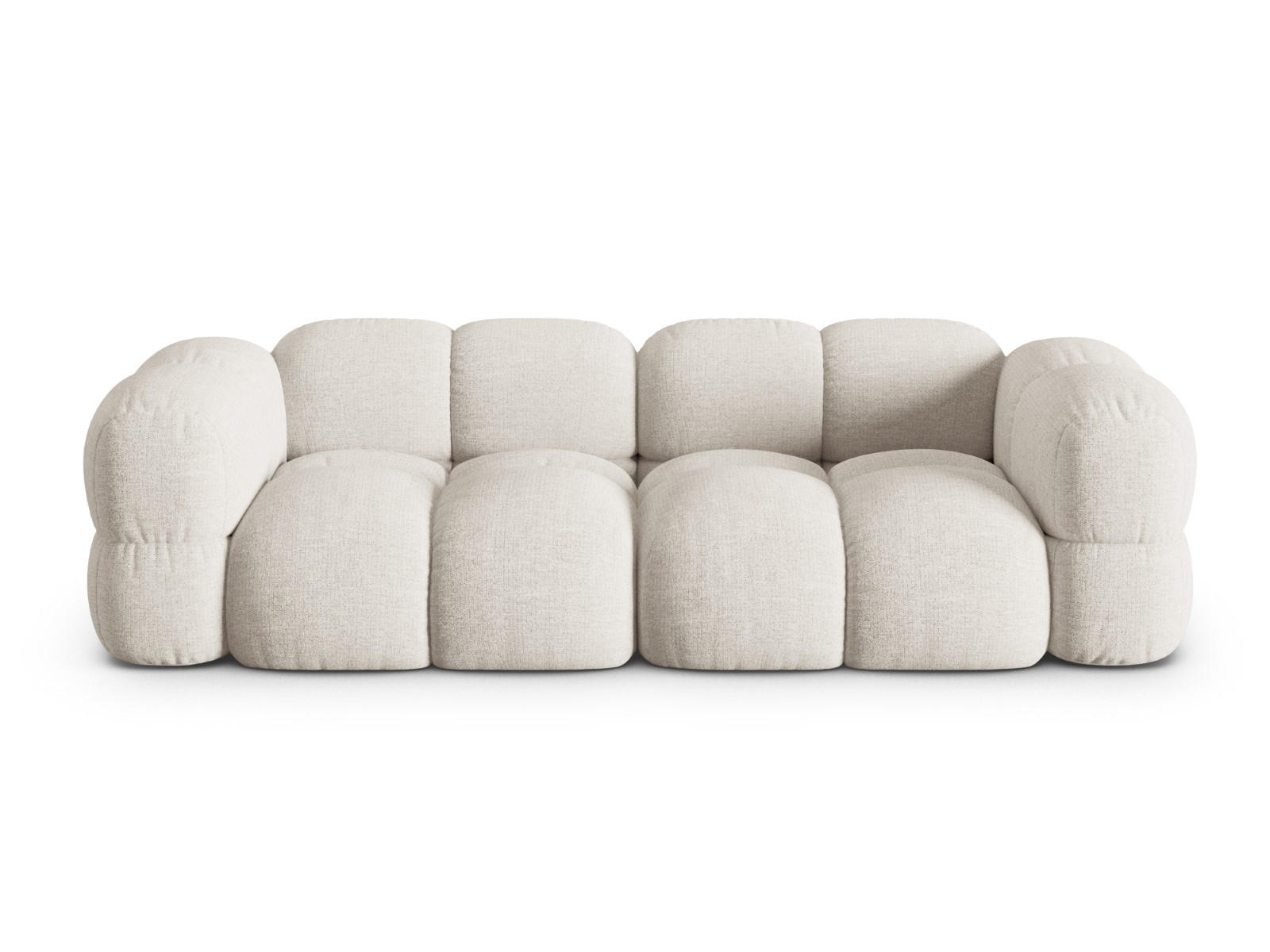 SOFA Loretto aus strukturiertem Stoff beige 4 Sitzplätze - Beige, Textil (100/68/250cm) - Cosmopolitan Design