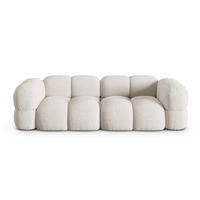 SOFA Loretto aus strukturiertem Stoff beige 4 Sitzplätze - Beige, Textil (100/68/250cm) - Cosmopolitan Design