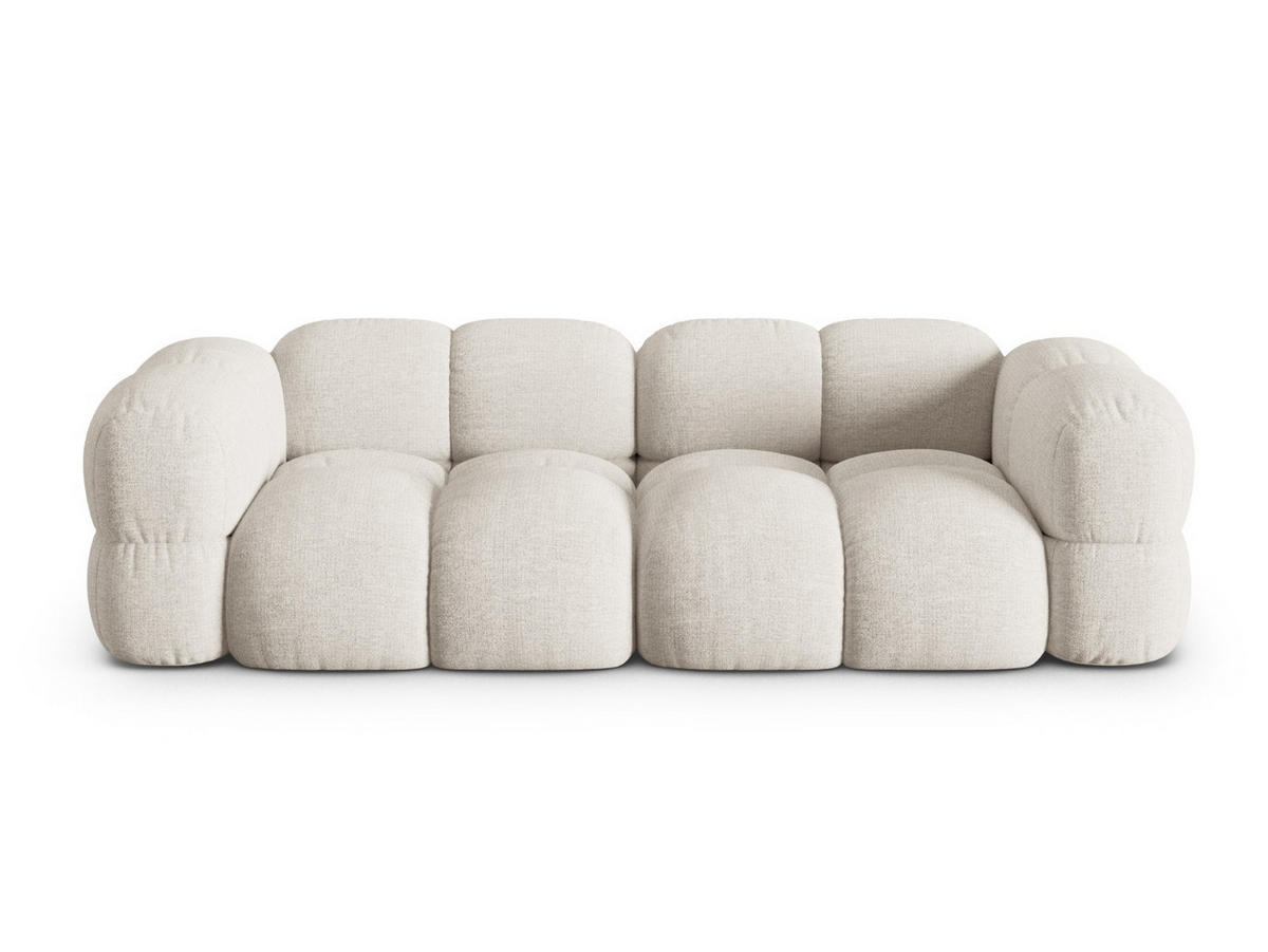 SOFA Loretto aus strukturiertem Stoff beige 4 Sitzplätze - Beige, Textil (100/68/250cm) - Cosmopolitan Design
