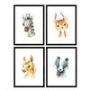 POSTER Set mit 4 Karte Zebra Pferd und Hirsch A4 Rahmenlos - Klar, Papier (29.7/3cm) - Nacnic