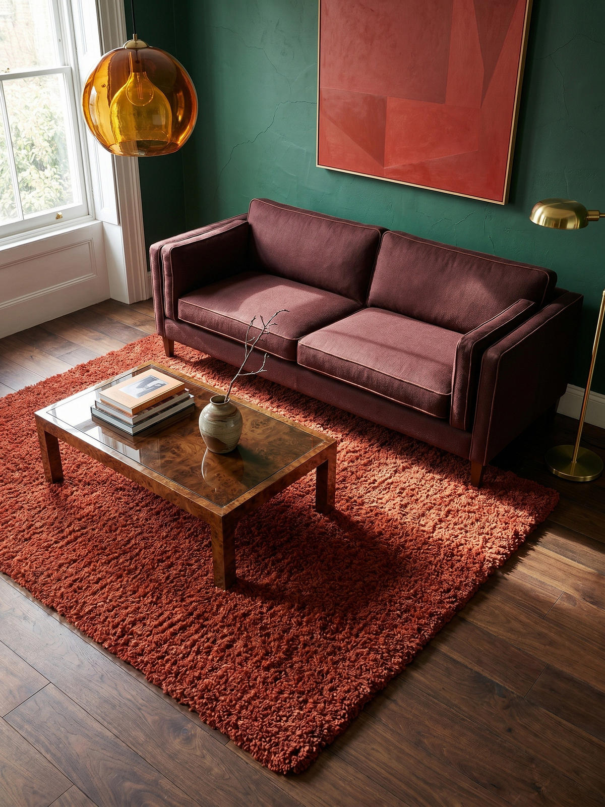 TEPPICH Hochflor Unifarben Polypropylen Wohnzimmer Shaggy Terrakotta Rechteckig 300x400 - Orange, Textil (400/300cm) - KADIMA DESIGN
