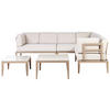 LOUNGE-SET 6-Sitzer sandbeige rechtsseitig modular Auflagen hellbeige Rima III - Beige, Metall - Beliani