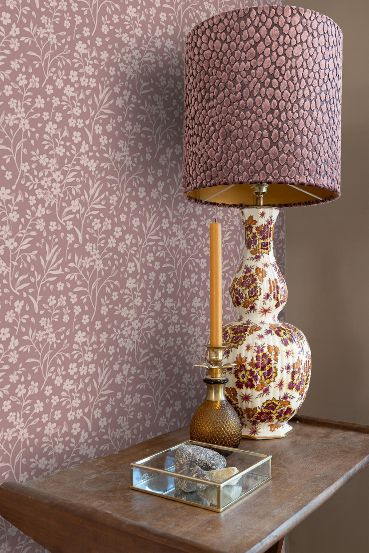 TAPETE Blumen 53 cm x 10.05 m - Lila, Papier (53/0.1cm) - ESTAhome