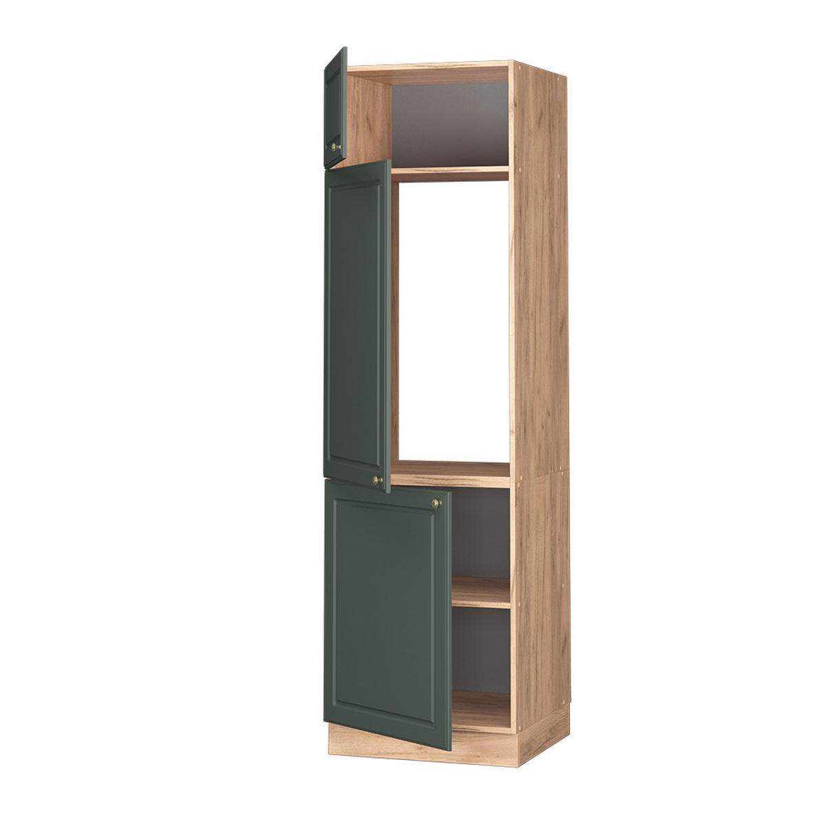 KÜCHENSCHRANK Fame-Line Grün-Gold Landhaus 60 cm - Honigeiche/Eiche Wotan, Holzwerkstoff (60/206.8/58.1cm) - Vicco