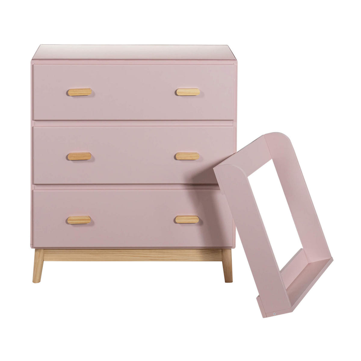 WICKELTISCH Rosa 42/80/100 cm - Pink, Holzwerkstoff (42/100/80cm) - Mobili Rebecca