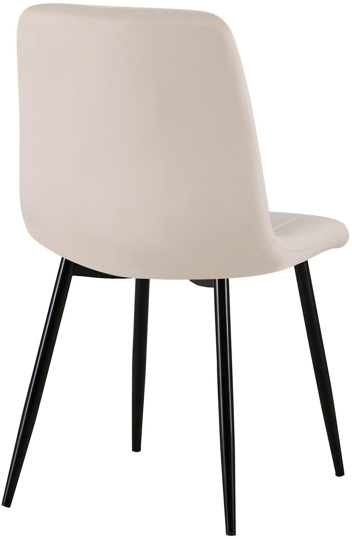STUHL 4er Set Samt Creme - Creme/Schwarz, Textil/Metall (45/88/53cm) - CLP