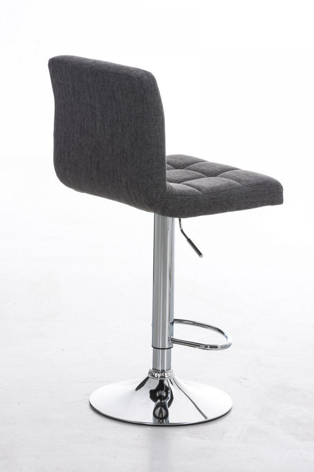 BARHOCKER Stoff hellgrau - Chromfarben/Hellgrau, Textil/Metall (46/94/47cm) - CLP