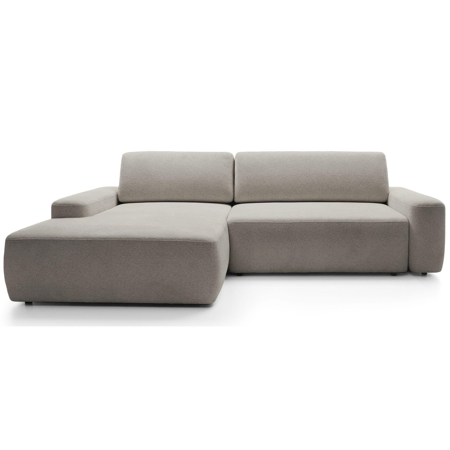 ECKSOFA Baleo Greige Chenille-Bezug - Taupe/Schwarz, Kunststoff/Textil (264/162cm) - Selsey