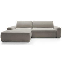 ECKSOFA Baleo Greige Chenille-Bezug - Taupe/Schwarz, Kunststoff/Textil (264/162cm) - Selsey