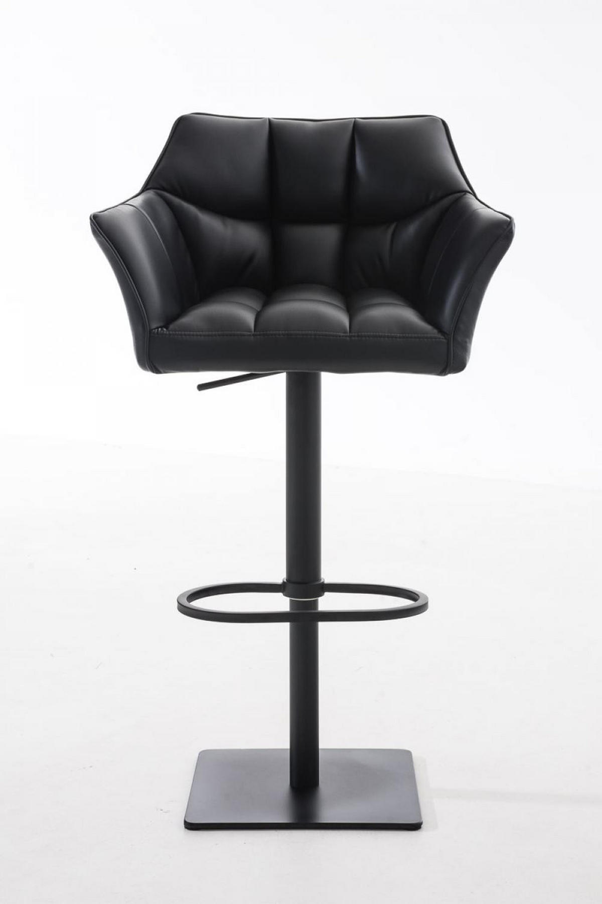 BARHOCKER Lederlook Schwarz - Schwarz, Textil/Metall (64/88/45cm) - CLP
