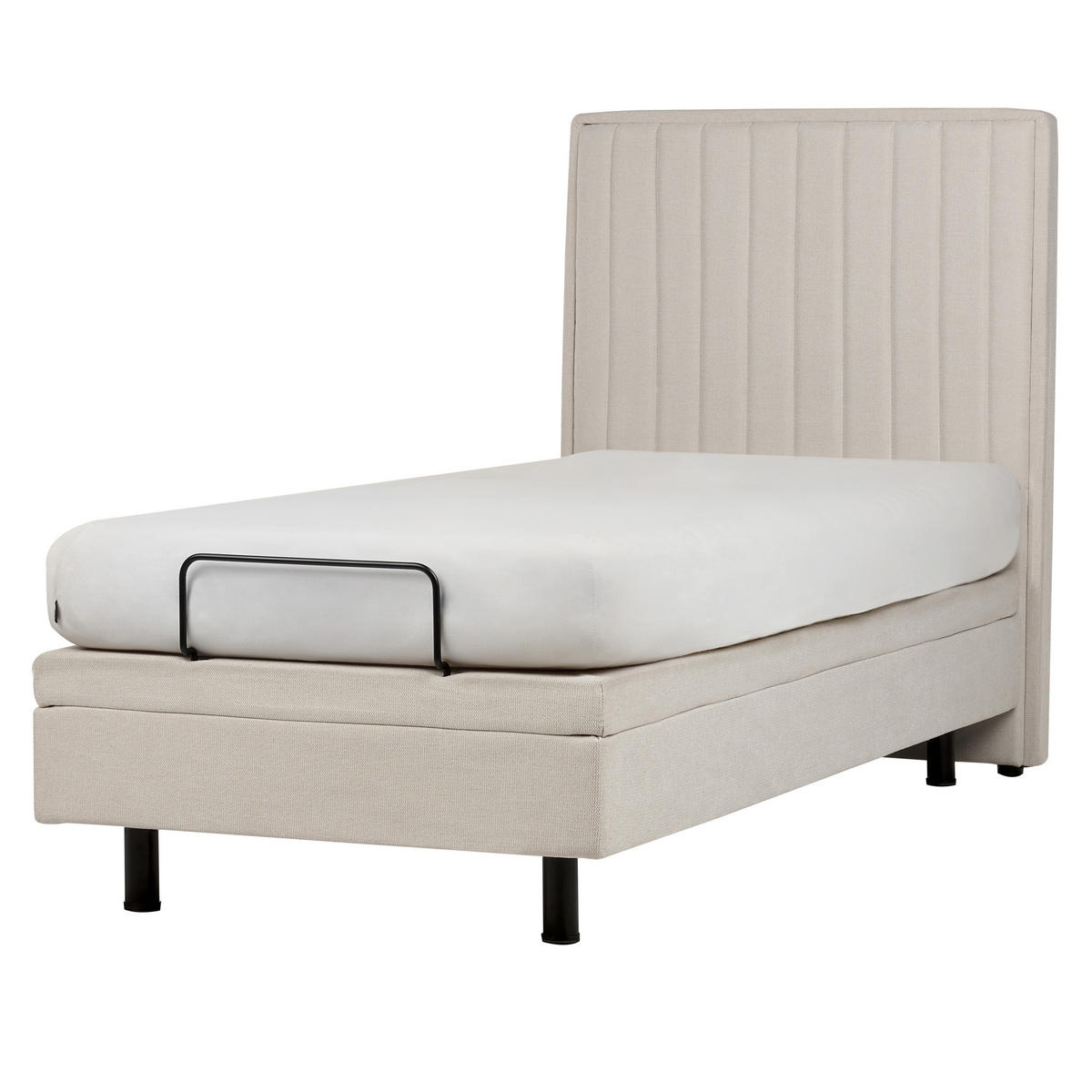 BETT 90/200 cm Hellbeige Duke II - Beige, Textil (90/200cm) - Beliani
