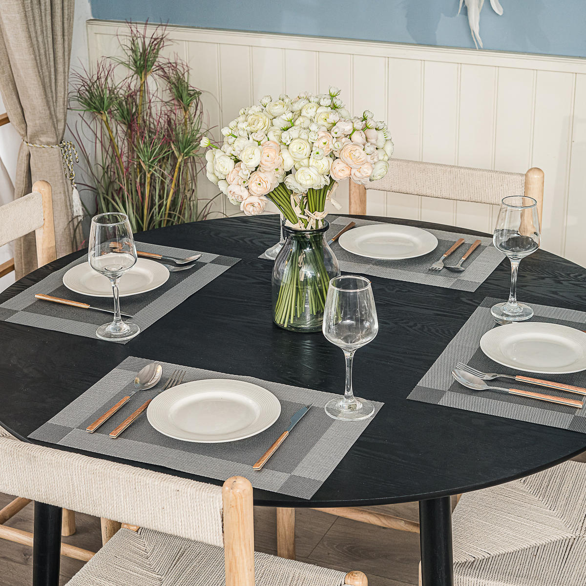 ESSTISCH Rund Schwarz 120 x 120 x 75 (cm) - Schwarz, Holz (120/120/75cm) - Nordlys